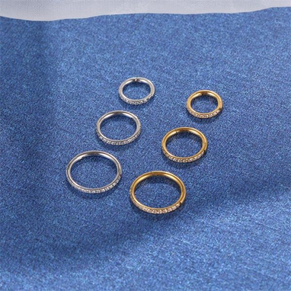 Stainless Steel Piercing Ornaments Bottom Zircon Circle Closed Ring Seamless Nose Circle Multifunctional Cartilage Earrings