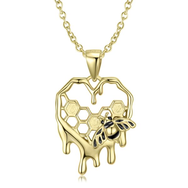 Honeycomb Necklace S925 Sterling Silver Gold-plated Necklace Pendant Ins Wind