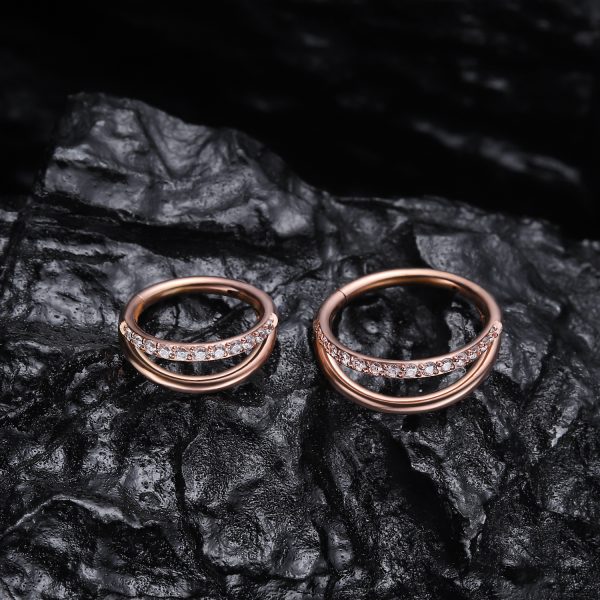 G23 Titanium Nose Ring Closed Ring Seamless Ring Cartilage Ring Zircon