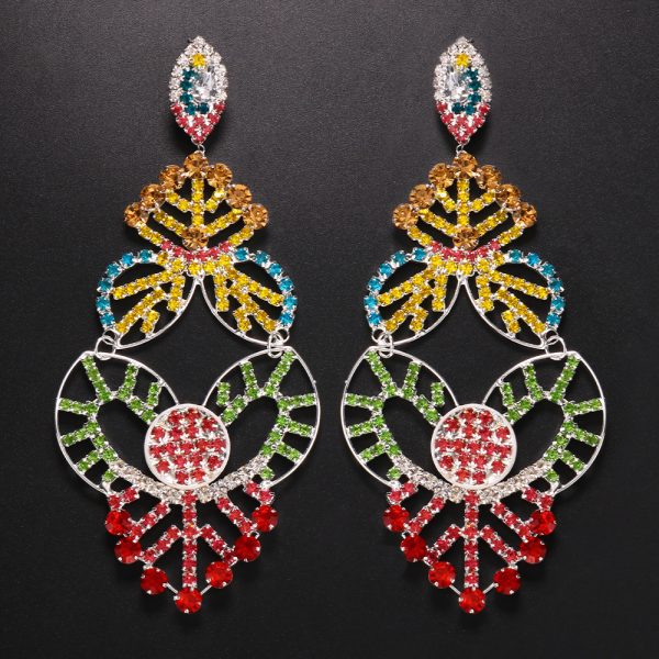 Exaggerated Mixed Color Trendy Earrings Personal Accessories