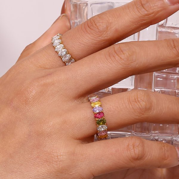 Antoinette Diamond Simulant Gold Ring