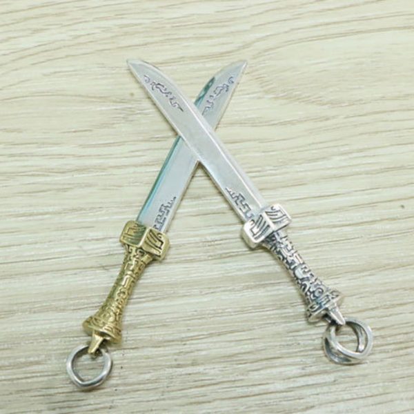 National Fashion S925 Sterling Silver Personalized Knife Hanging Piece Pendant