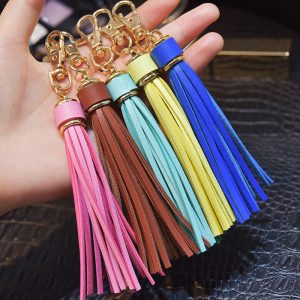 Background Color Leather Tassel Key Chain Silica Gel Bracelet