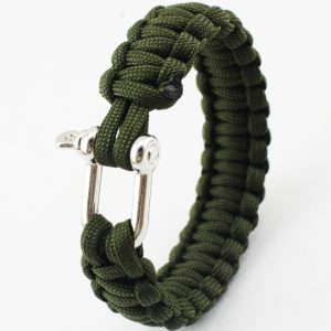 U-shaped Alloy Single Buckle Bracelet Quick Release Parachute Cord Outdoor Camping Emergency Escape Binding Winding