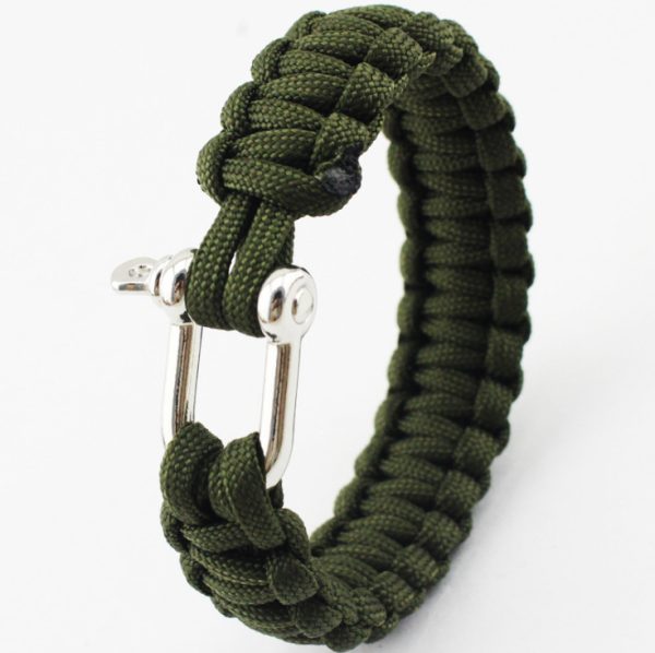 U-shaped Alloy Single Buckle Bracelet Quick Release Parachute Cord Outdoor Camping Emergency Escape Binding Winding