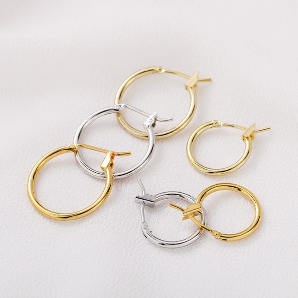 14 K18K Gold-plated Color Retention Round Ring Earrings