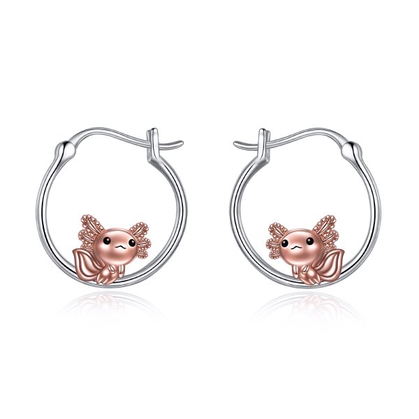 Axolotl Hoop Earrings for Women 925 Sterling Silver Axolotl Jewelry