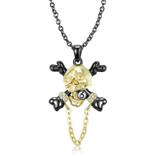 Pirate Skull Captain Necklace Fashion Retro Men And Women S925 Sterling Silver