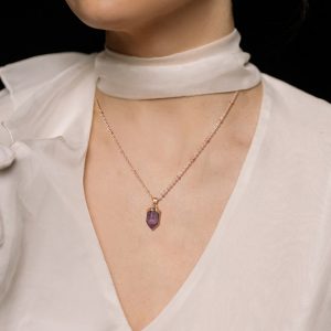 Natural Stone Pendant Necklace Women