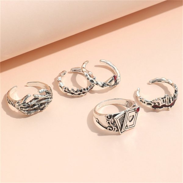 Ins Trendy Cold Special-interest Design Alloy Ring Suit