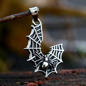 Stainless Steel Spider Web Necklace Pendant