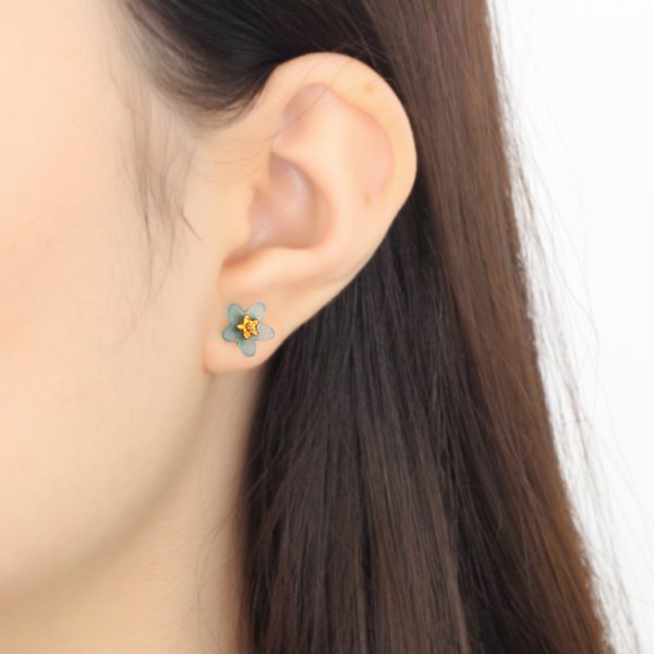 Earrings Blue Flower Women's Accessories