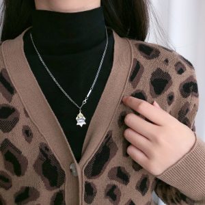 Flame Hexagram Necklace S925 All-in-one Sweater Chain