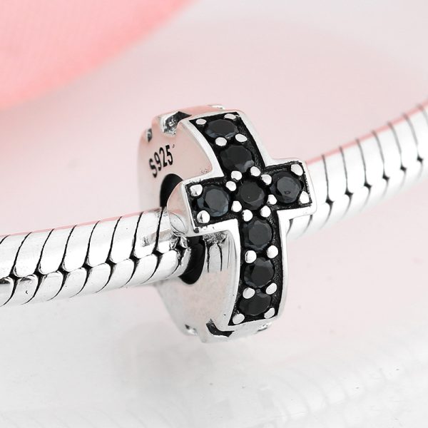 Cross Petal Spacer S925 Sterling Silver Lady Bracelet Necklace Diy Beads