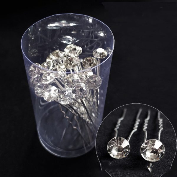 Bridal Plate Hair Fork U-Shaped Clip Diamond And Flower Hair Clip