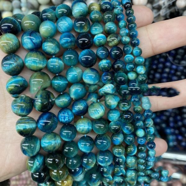Baolan Tiger Eye Stone Beads Beads Semi-Finished Wholesale Cross-Border Diy Handmade Jewelry Accessories