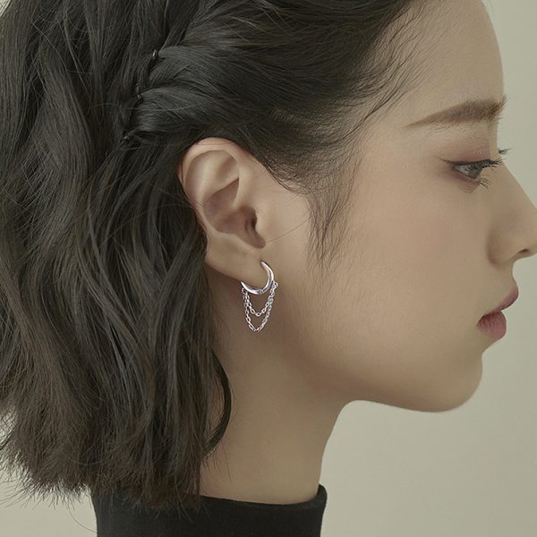 Sweet Cool Niche S925 Sterling Silver Earrings Tassel Earrings Female Niche Earrings Personalized Earrings Earrings Ins Cold Wind