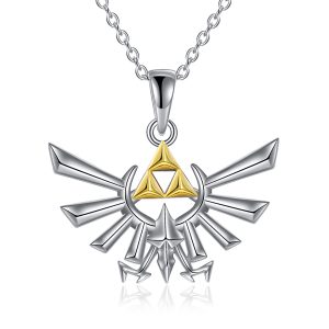 Sterling Silver Anime Zelda Pendant Necklace Jewelry Gifts For Men & Women