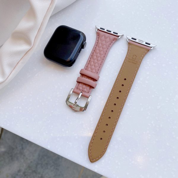 Diamond Chanel's Style Leather Strap Thin Top Layer Cow Leather Watch Strap