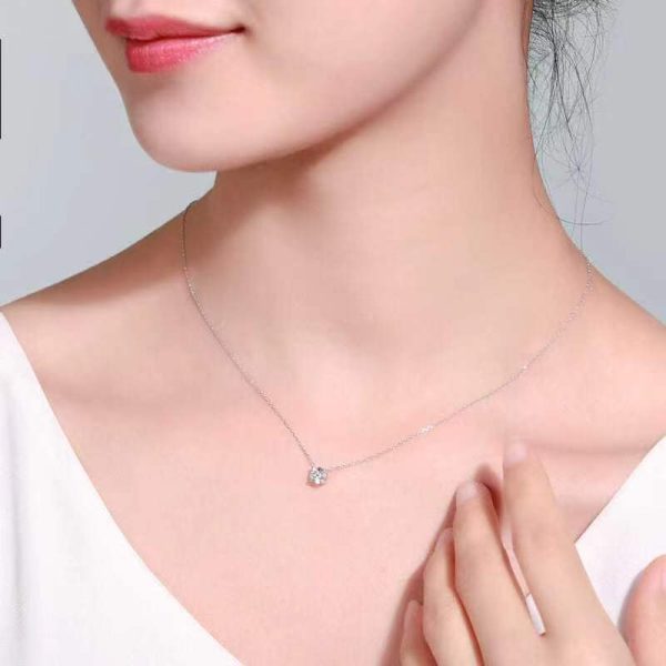 Stainless Steel Single Zircon Simple Temperamental All-match Personality Necklace