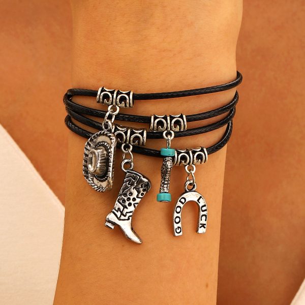 Bohemian Ethnic Style New Multi-layer Leather Boots Bracelet For Women