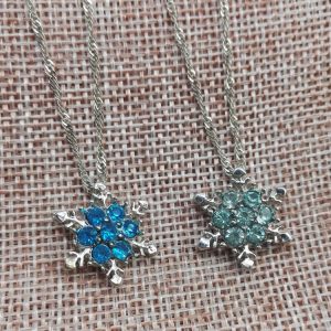 Silver Plated Zircon Snowflake Necklace