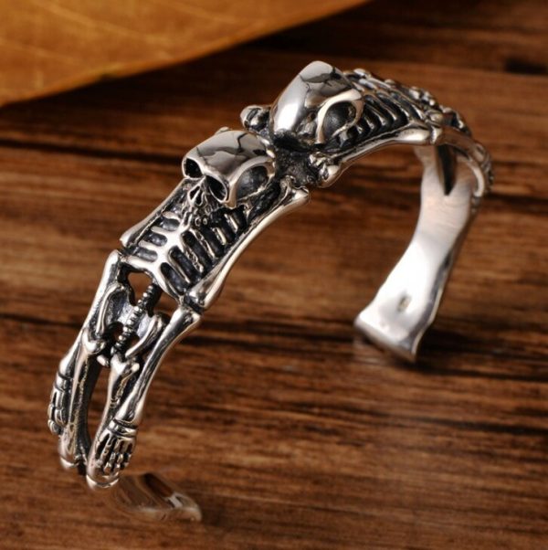 Fashion Men's Double Skull Bracelet