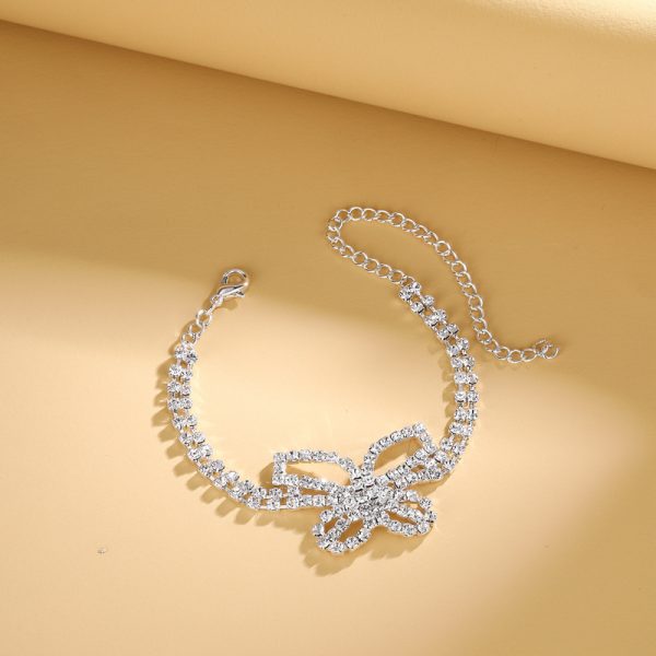 Accessories Full Diamond Butterfly Anklet Multi-layer Rhinestone Anklet