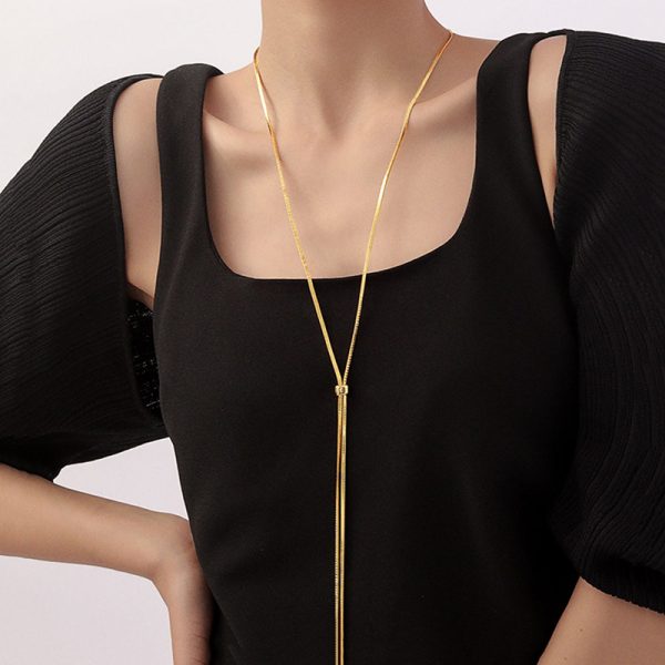 Women's Special Interest Light Luxury Design Fashion Pull-out Long Necklace