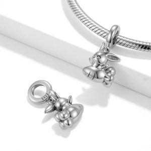 Carrot Aircraft&rabbit Pendant S925 Sterling Silver Necklace Bracelet Pendant Diy Accessories