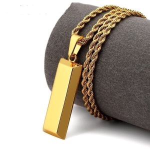 Men's Fashion Gold Long Necklace