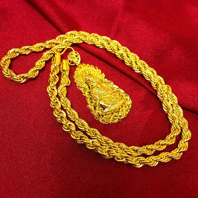 Hemp rope gold necklace