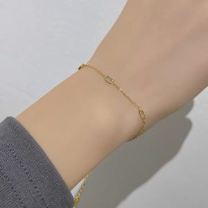 Exquisite Titanium Steel Cube Sugar Bracelet Women's Simple