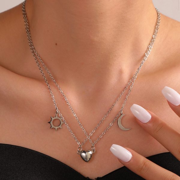 Love Magnet Suction Titanium Steel Necklace Stainless Steel Pendant