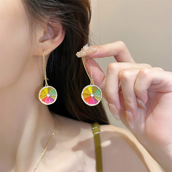 Colorful Lemon Women's Summer Colorful Fruit Earrings Necklace