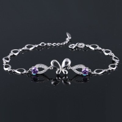 Butterfly Purple Crystal Design Diamond Jewelry