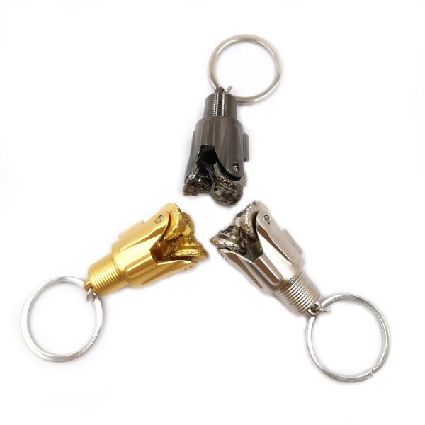 Metal Model 3D Three-dimensional Sanya Wheel Drill Three-color Creative Oil Keychain