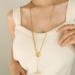 Women's Fashion OT Buckle Adjustable Length Chain