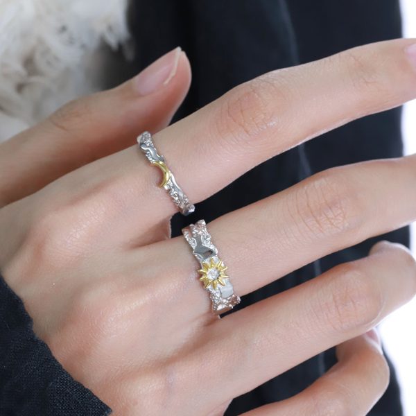 Sun Moon Tonghui Ring Female Special-interest Design Cold Wind High Sense