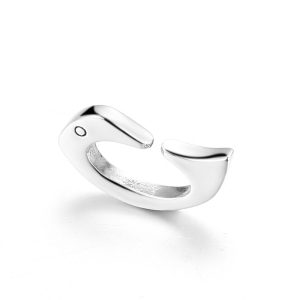 Simple Bird S925 Sterling Silver Connecting Buckle Hard Rubber X Bracelet Basic Accessories