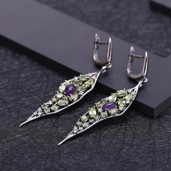 Women's Personalized Jewelry Amethyst Olivine Earrings