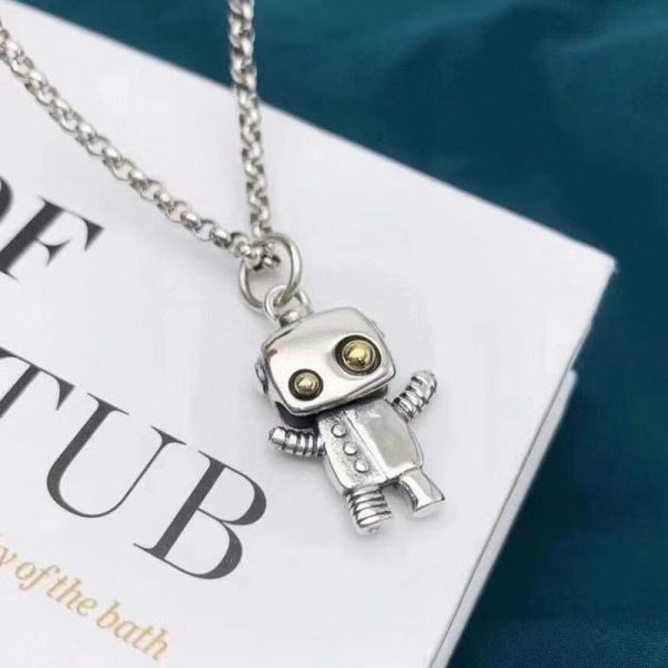 Japanese And Korean Cute Robot Pendant Necklace