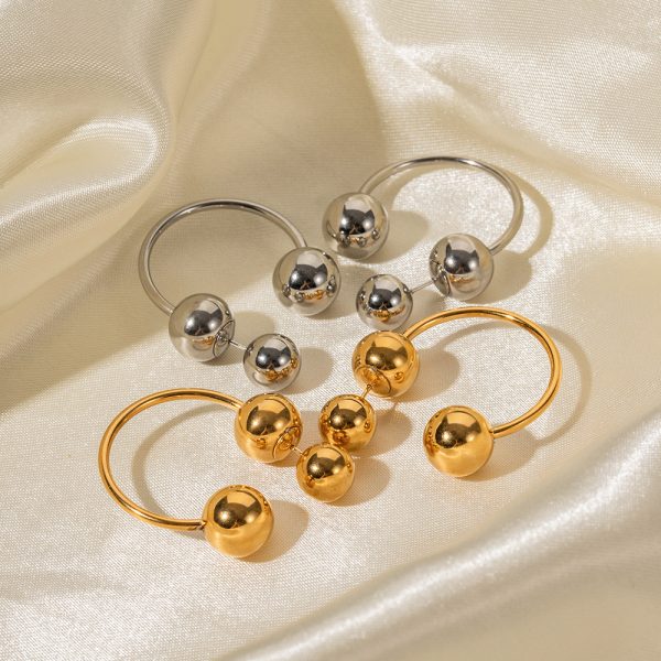 18K Gold Stainless Steel Exaggerated Spherical Earrings