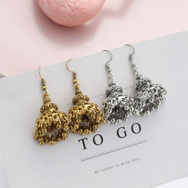 Ethnic Style Earrings Retro Alloy Bell