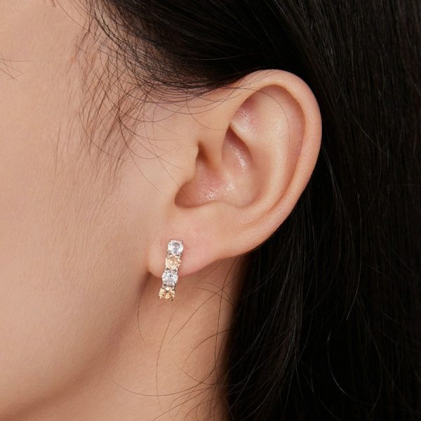 Sterling Silver Earrings Luxury Ear Clip Platinum-plated