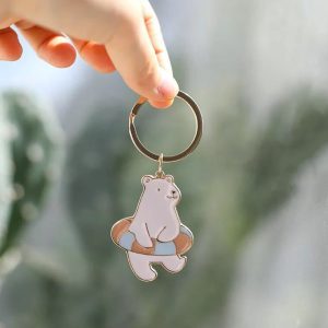 Creative Couple Metal Key Polar Bear Bag Pendant For Women Hanging Ornaments