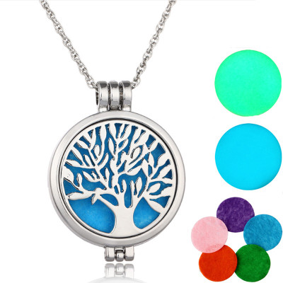 Luminous Life Tree phase box aromatherapy necklace canthe luminous fragrance divergent Necklace manufacturer direct selling