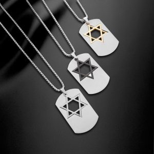 Dog Tag Pendant Personality Couple Casual Necklace