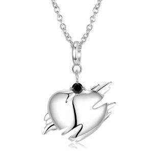 Dispersed Heart Pendant Original Sentimental Ins Style S925 Silver Sweater Chain