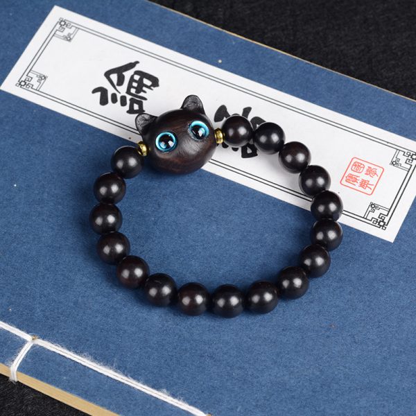 Purple Sandalwood Cat Bracelet Female Crafts Small Gift